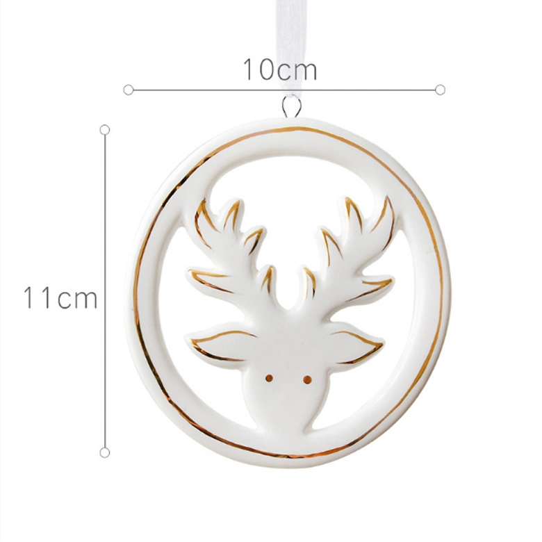 2020 Newest Christmas Tree Topper Gifts Ceramic X′mas Deer Hanging Ornament