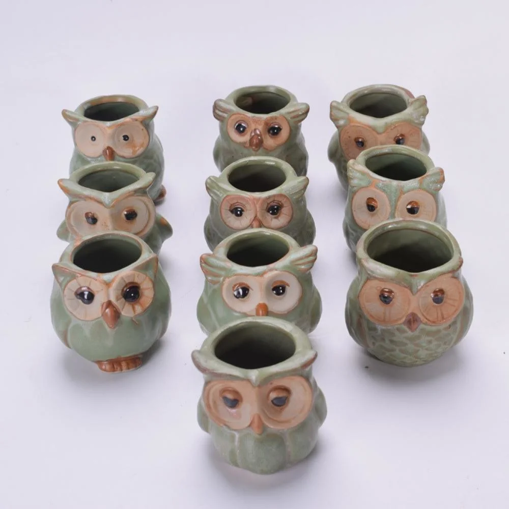 Mini Cactus Planter Flower Pot Planter Owl Ceramic Succulent Plant Pots Indoor Window Herb Flower Pot Container Wyz20603